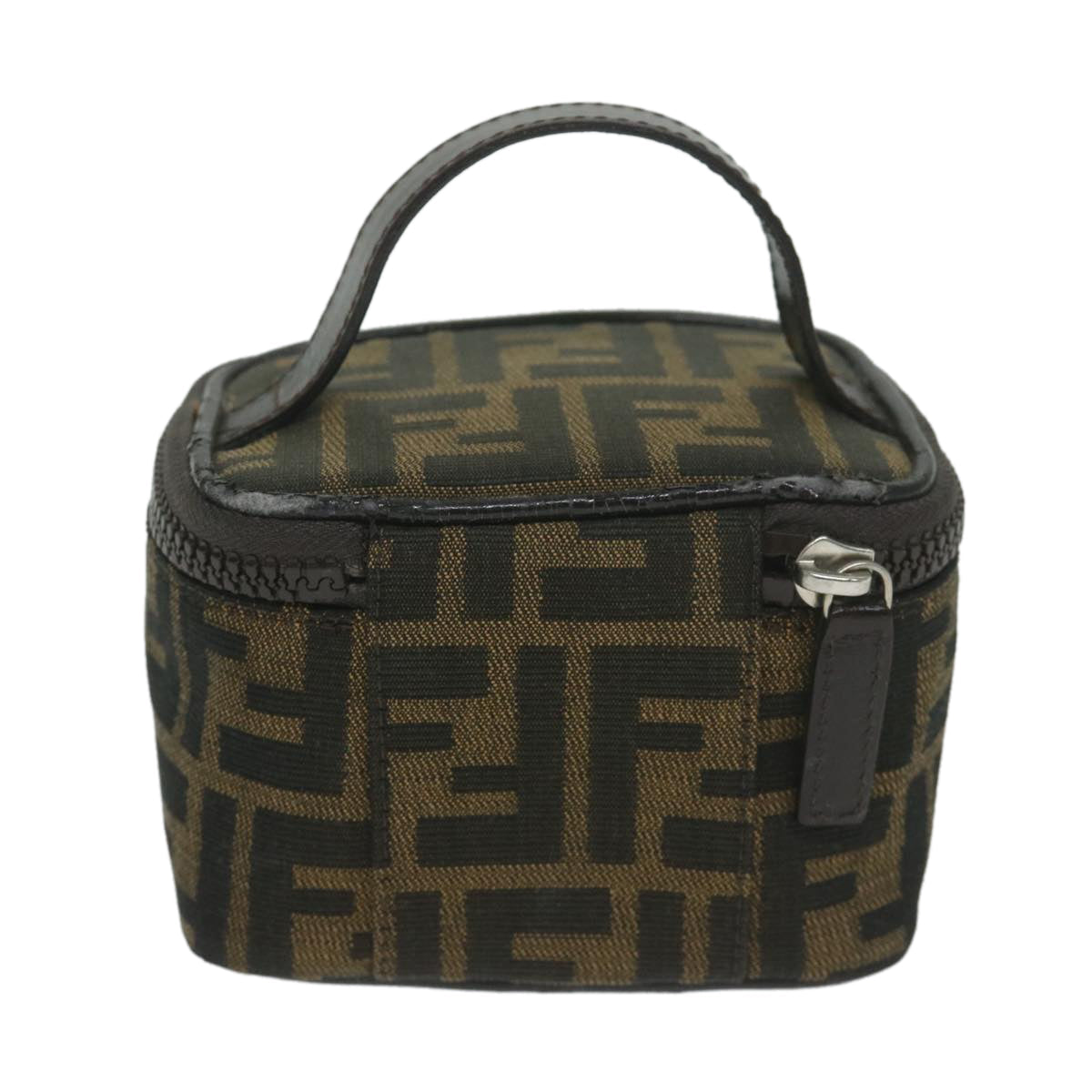 FENDI Zucca Canvas Vanity Pouch Brown Black63932