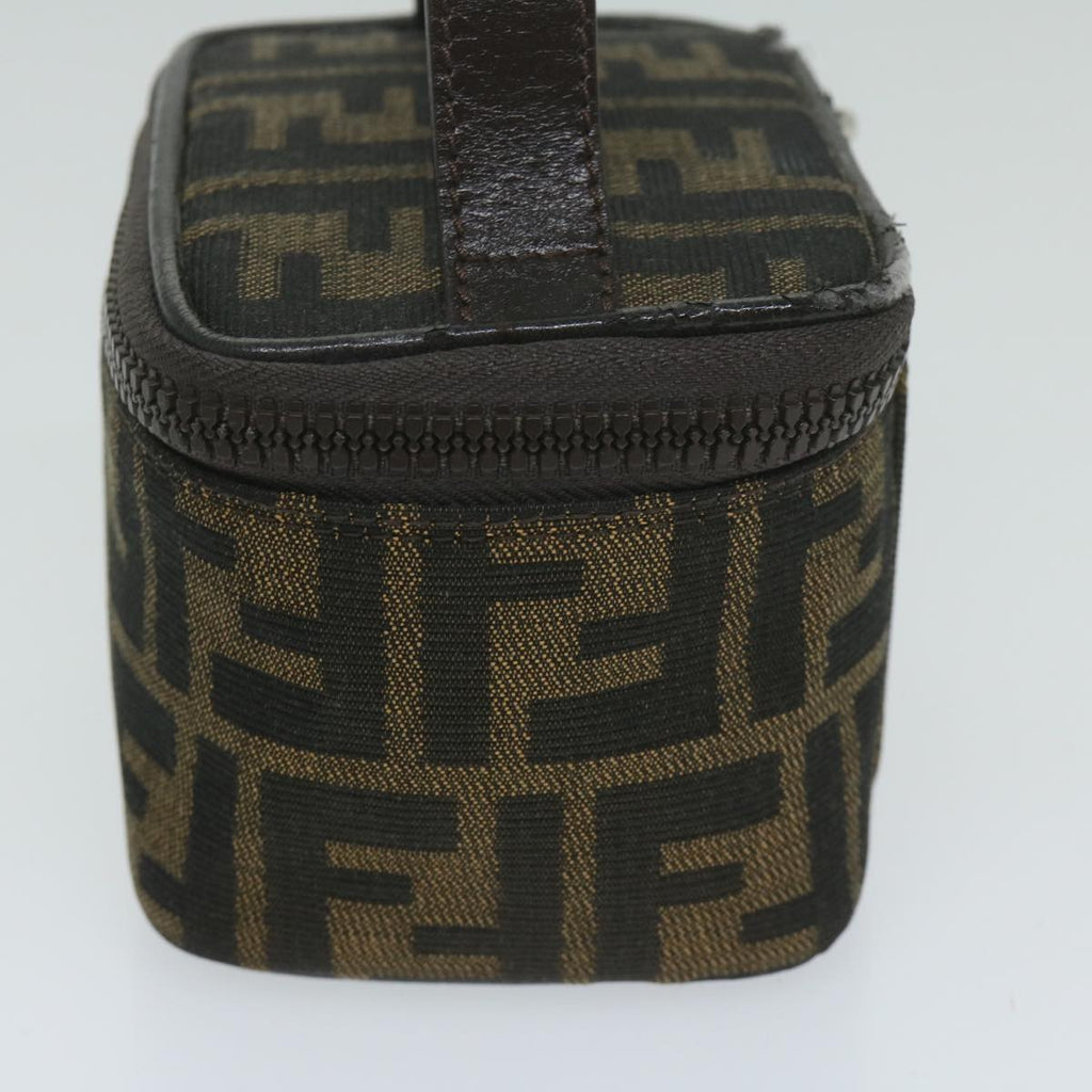 FENDI Zucca Canvas Vanity Pouch Brown Black63932