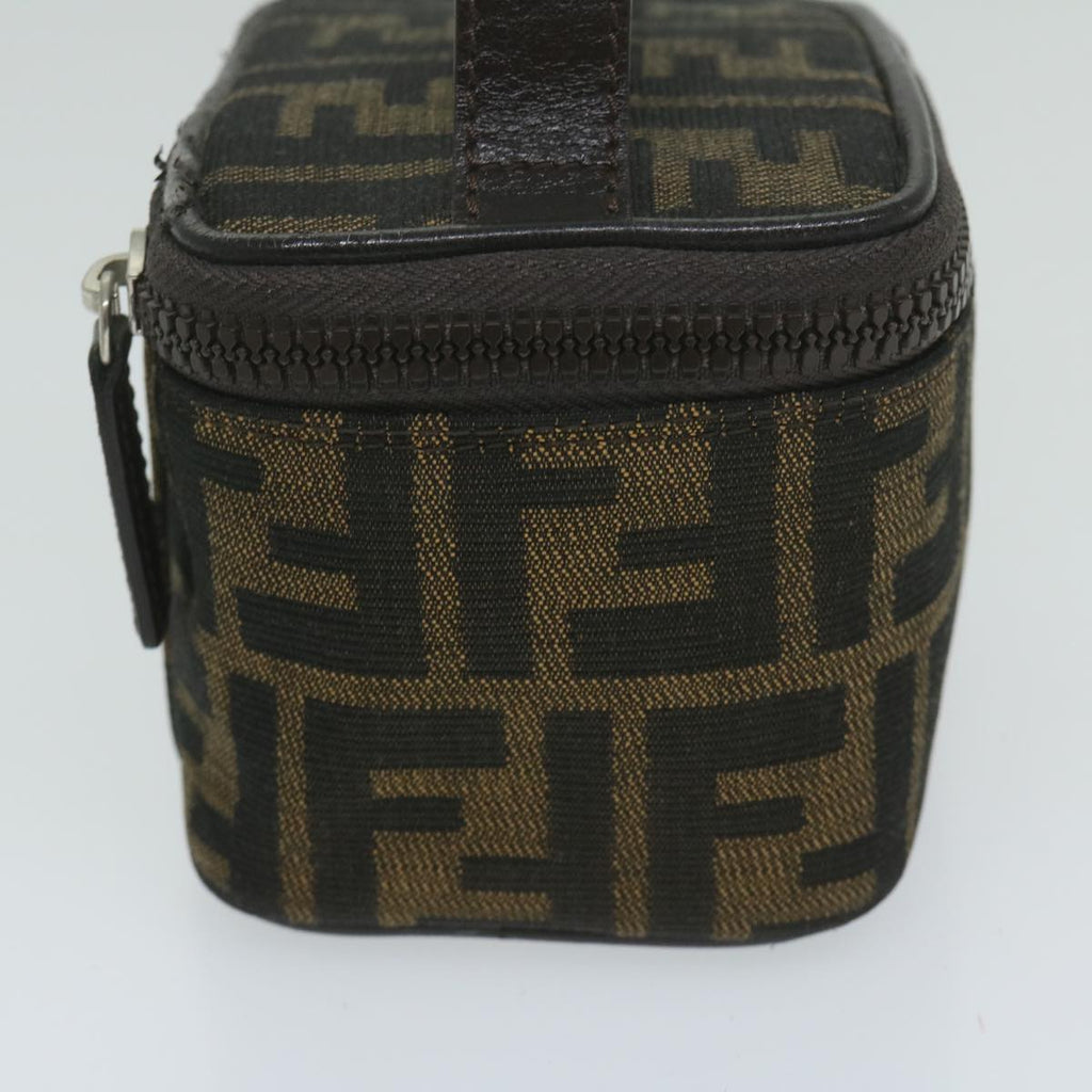 FENDI Zucca Canvas Vanity Pouch Brown Black63932
