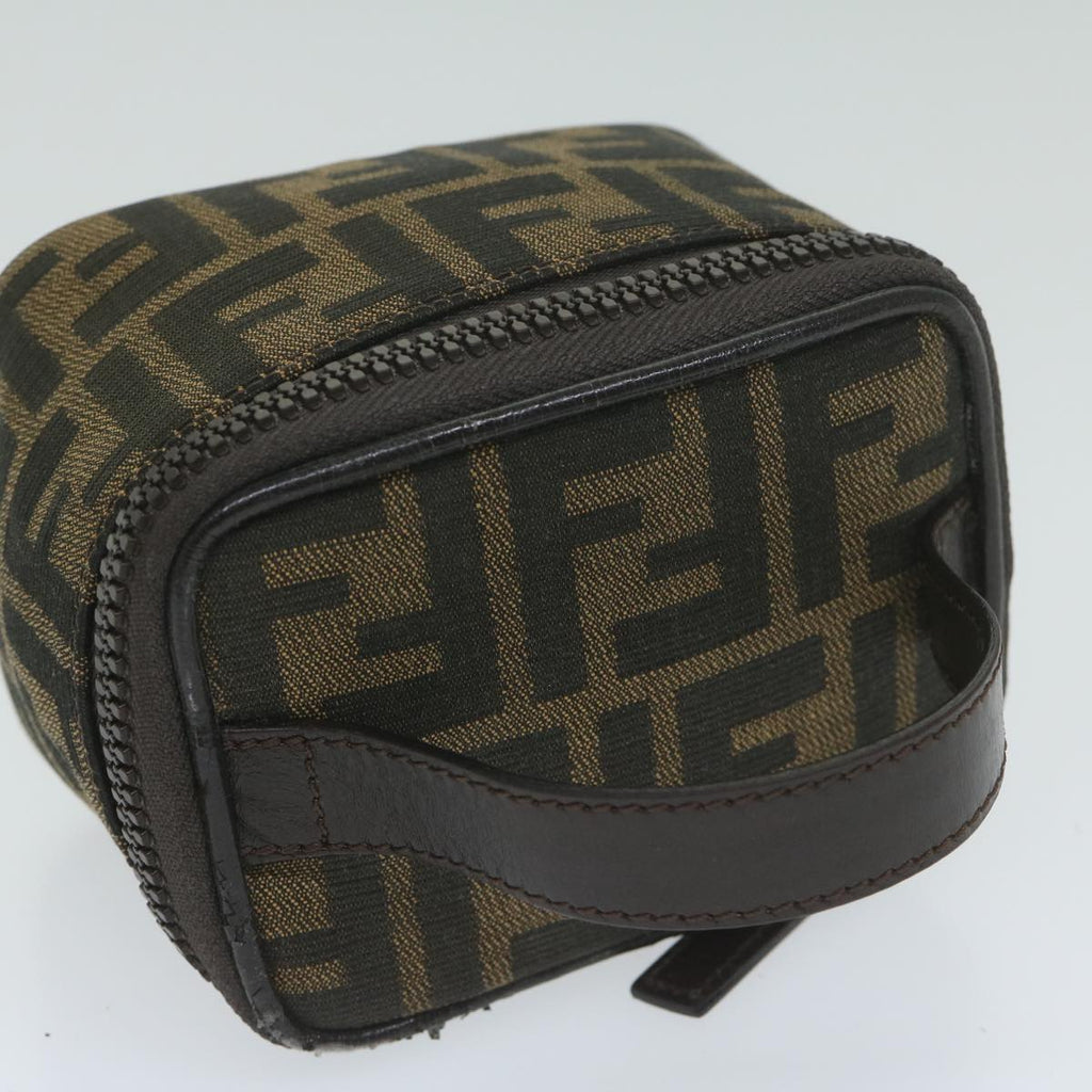 FENDI Zucca Canvas Vanity Pouch Brown Black63932