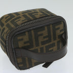 FENDI Zucca Canvas Vanity Pouch Brown Black63932