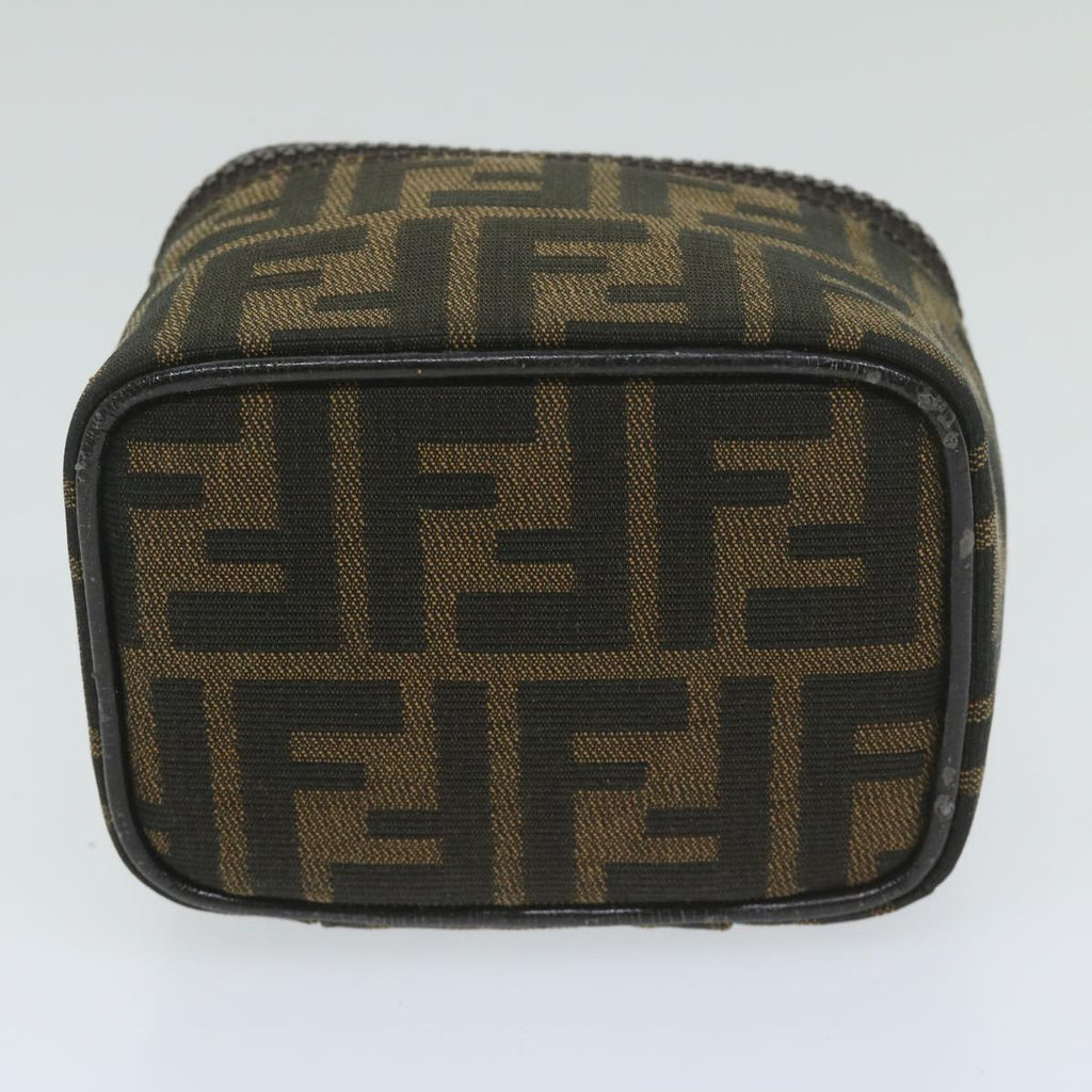 FENDI Zucca Canvas Vanity Pouch Brown Black63932