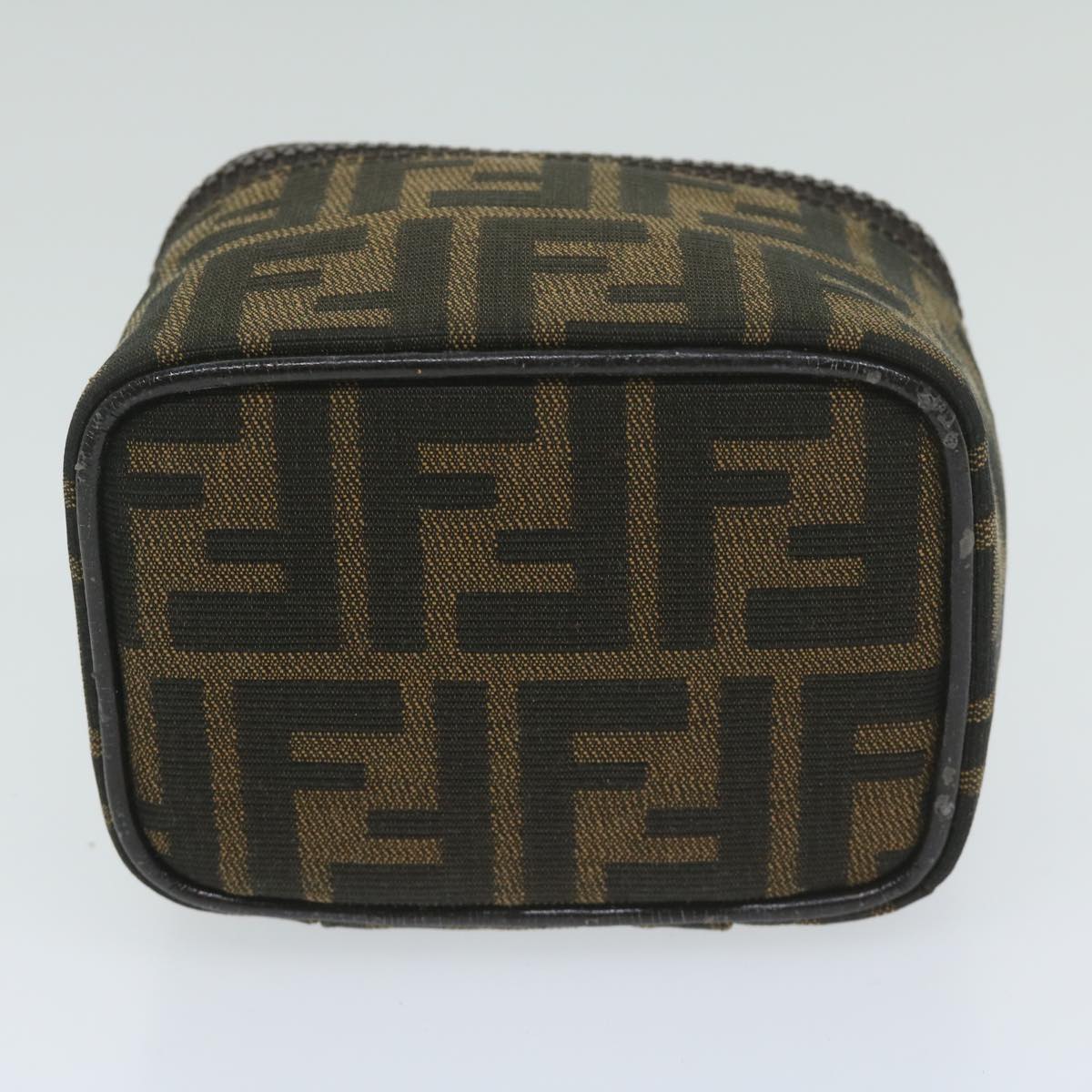 FENDI Zucca Canvas Vanity Pouch Brown Black63932