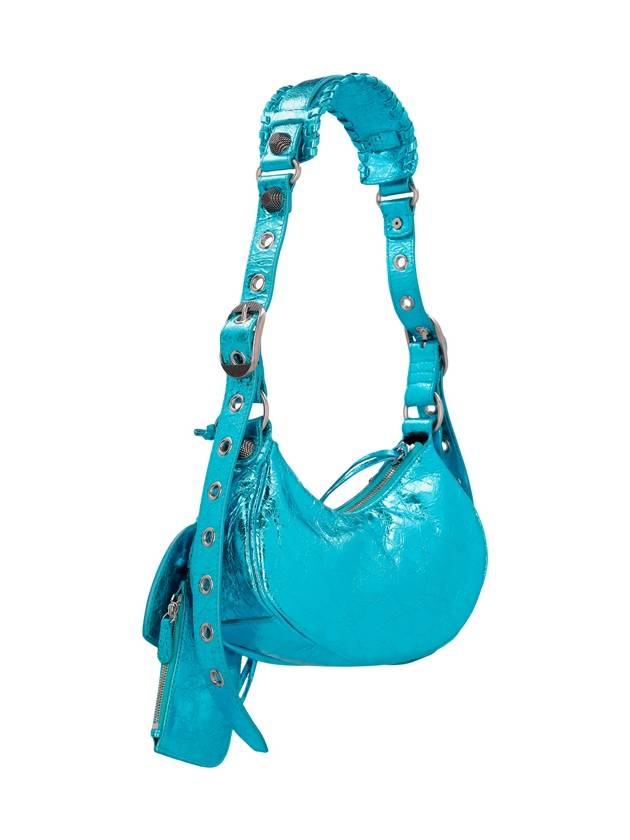 Balenciaga Metallic Le Cagol XS Lambskin Shoulder Bag Blue