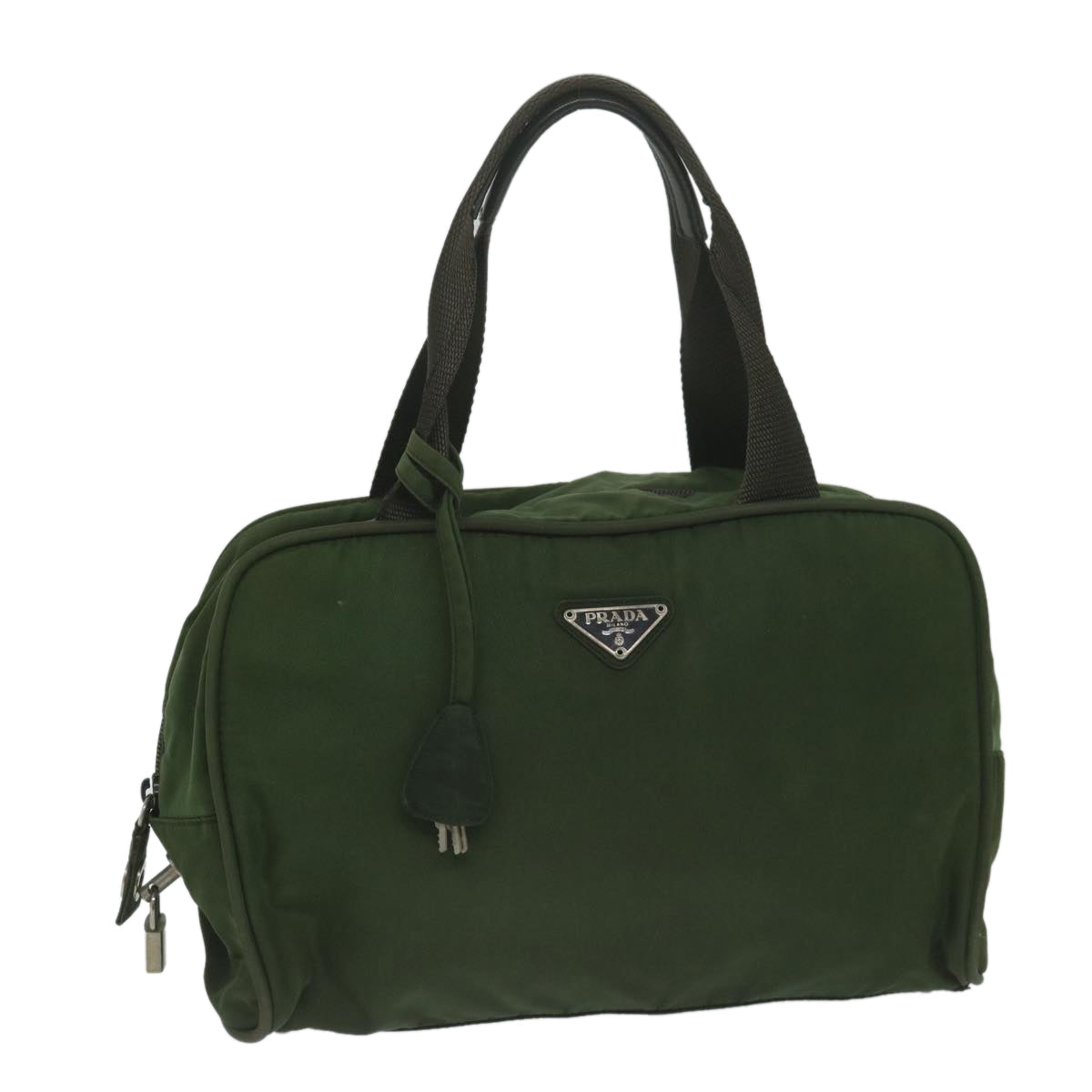PRADA Hand Bag Nylon Khaki  63973