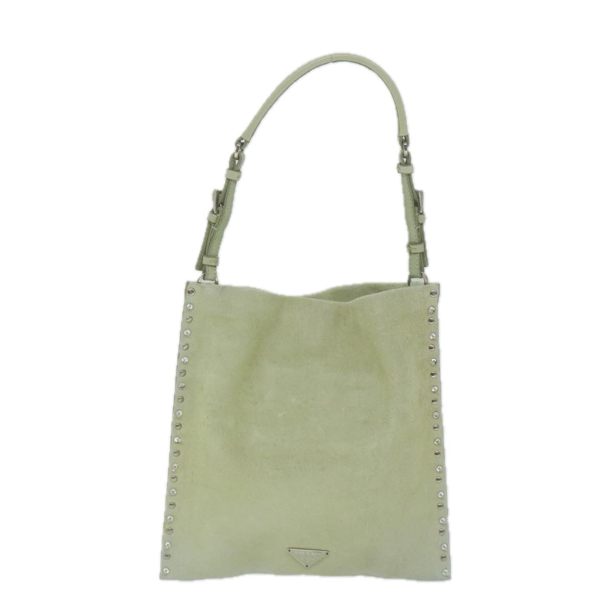 PRADA Hand Bag Suede Green  63978