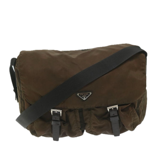 PRADA Shoulder Bag Nylon Brown  63981