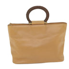 CELINE Hand Bag Leather 2way Beige Brown  63990