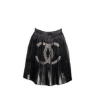 Chanel size 34 22A Silk Skirt Black/White