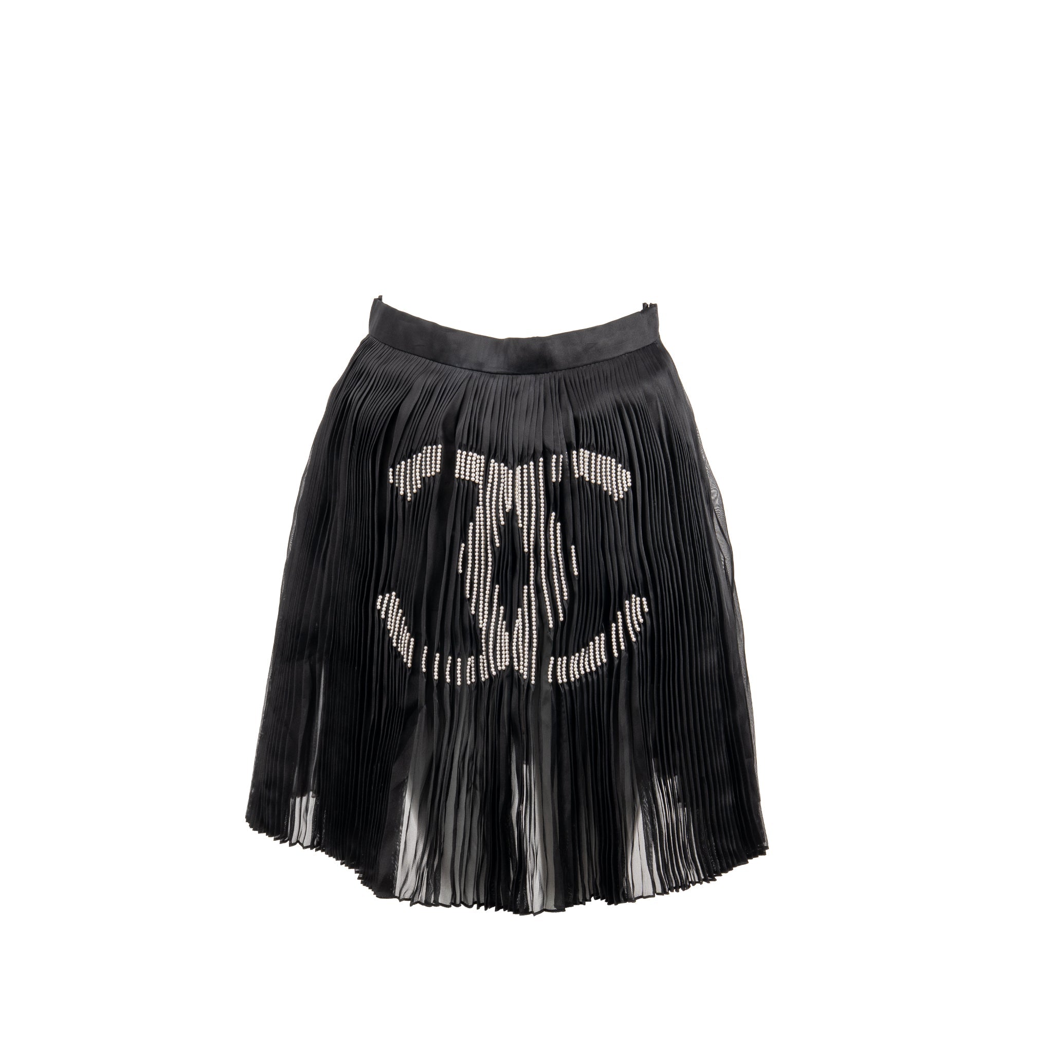 Chanel size 34 22A Silk Skirt Black/White