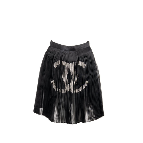 Chanel size 34 22A Silk Skirt Black/White