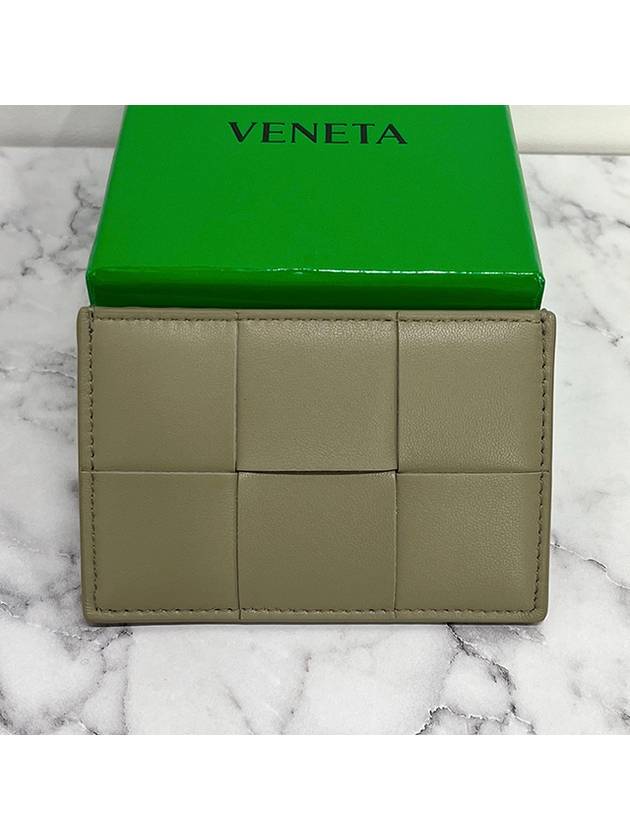 Bottega Veneta Intrecciato Lambskin Calfskin Card Wallet Travertine
