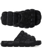 Fendi Logo Cloud Rubber Slippers Black