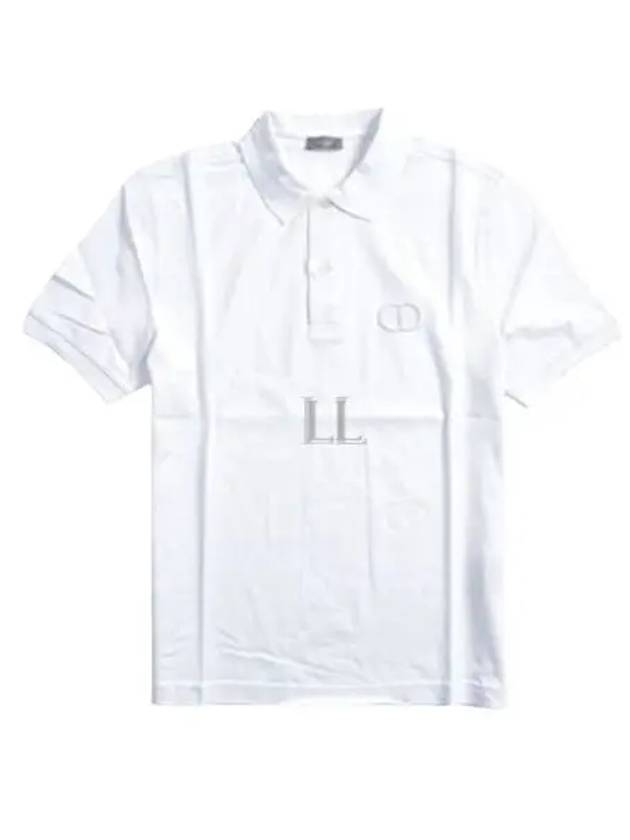 CD Icon Cotton Polo Shirt White Dior