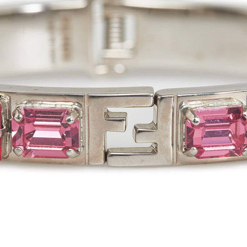 Fendi Colourstone Bracelet Bangle Silver Pink Metal  Fendi