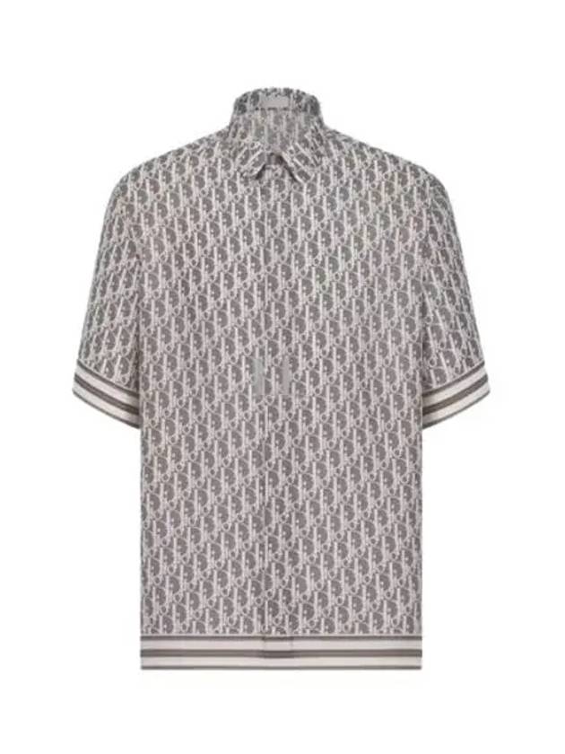 Oblique Short Sleeve Shirt Grey Dior
