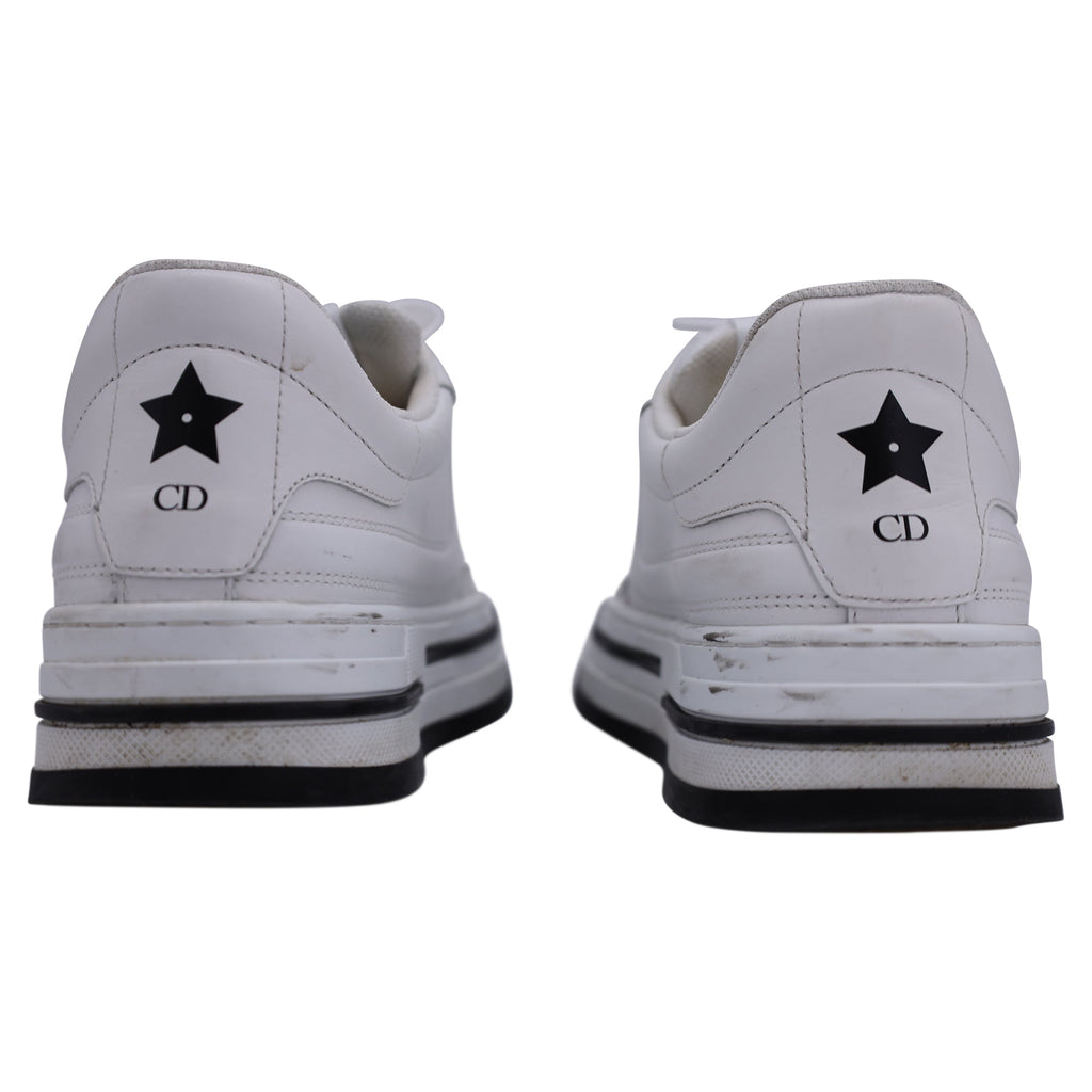 Dior D-Freeway Low-Top Sneakers in White Leather