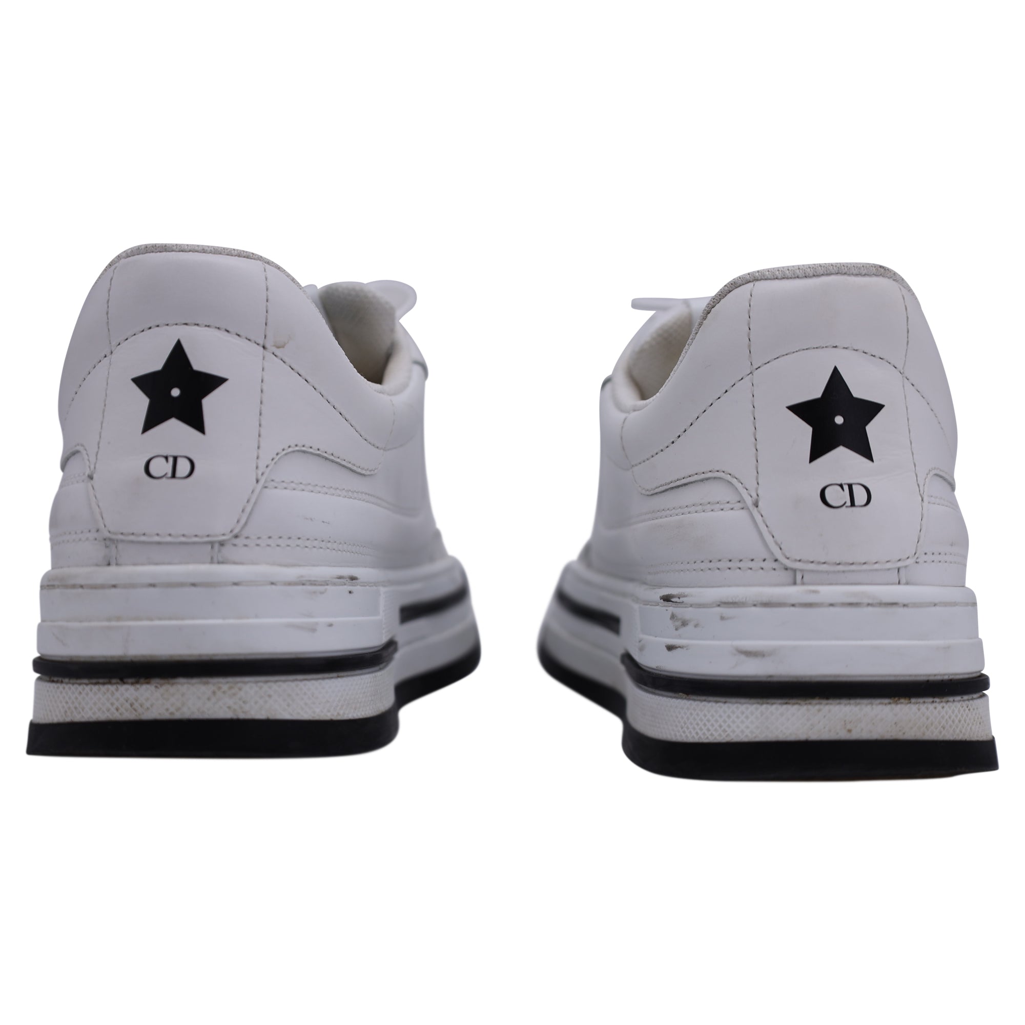 Dior D-Freeway Low-Top Sneakers in White Leather