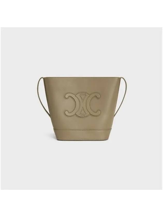 CELINE Cuir Triomphe Calfskin Small Bucket Bag Brown Sepia