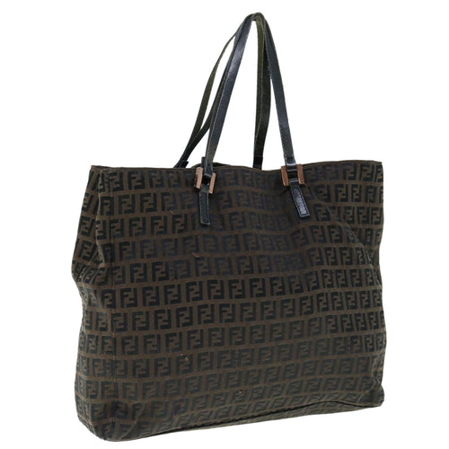 FENDI Zucchino Canvas Tote Bag Brown64110
