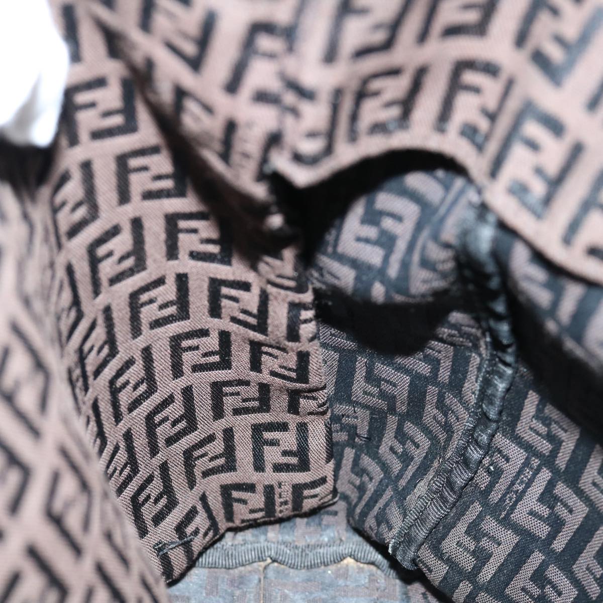 FENDI Zucchino Canvas Tote Bag Brown64110