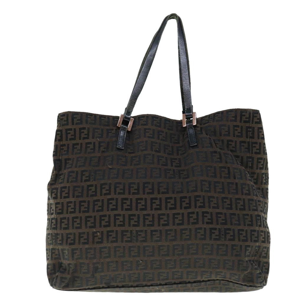 FENDI Zucchino Canvas Tote Bag Brown64110
