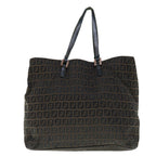 FENDI Zucchino Canvas Tote Bag Brown64110