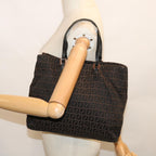 FENDI Zucchino Canvas Tote Bag Brown64110