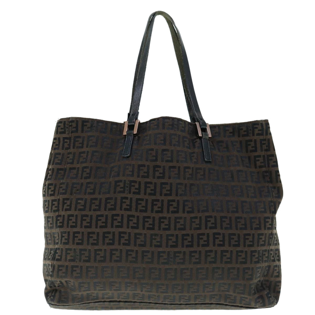 FENDI Zucchino Canvas Tote Bag Brown64110