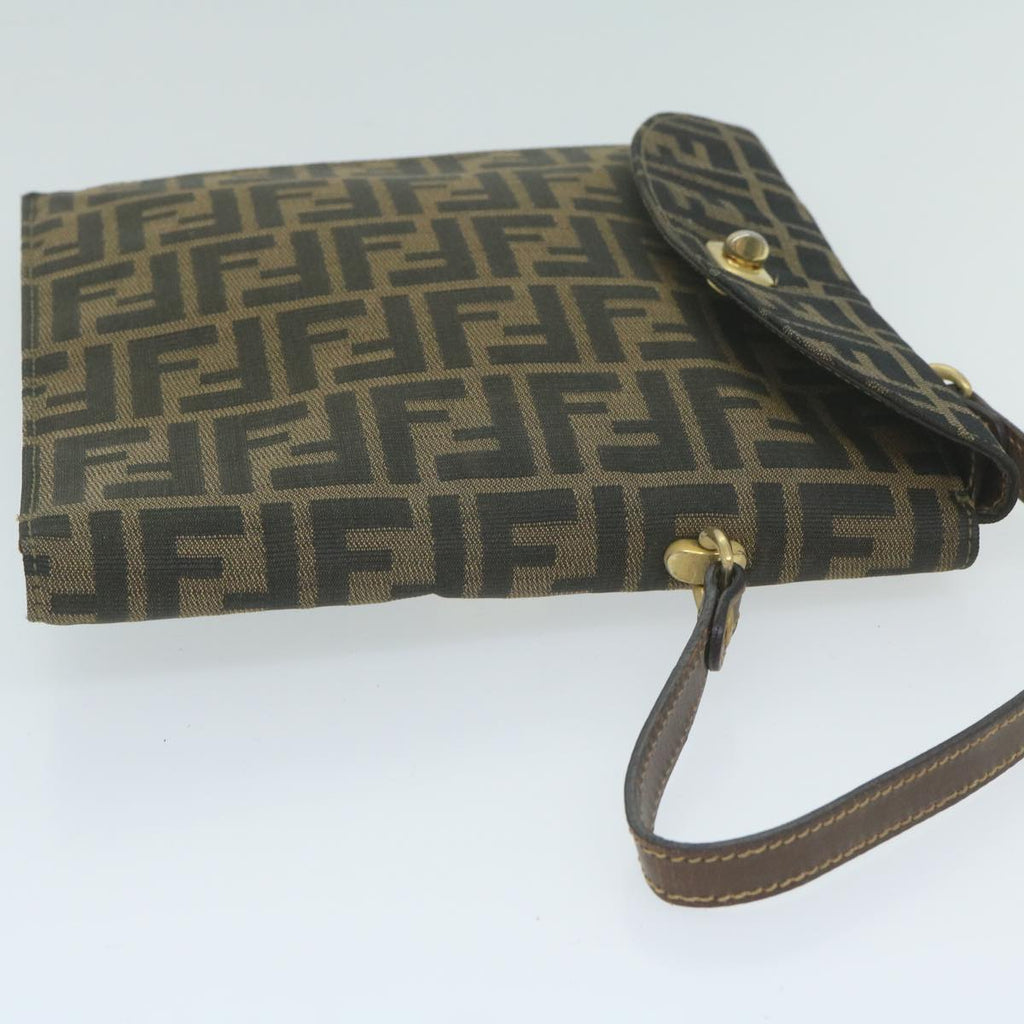 FENDI Zucca Canvas Hand Bag Black Brown64269