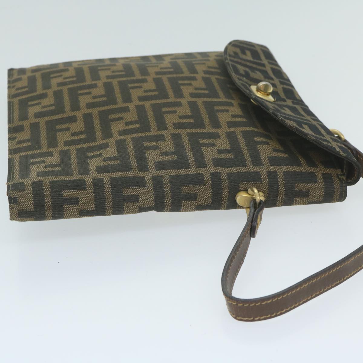 FENDI Zucca Canvas Hand Bag Black Brown64269