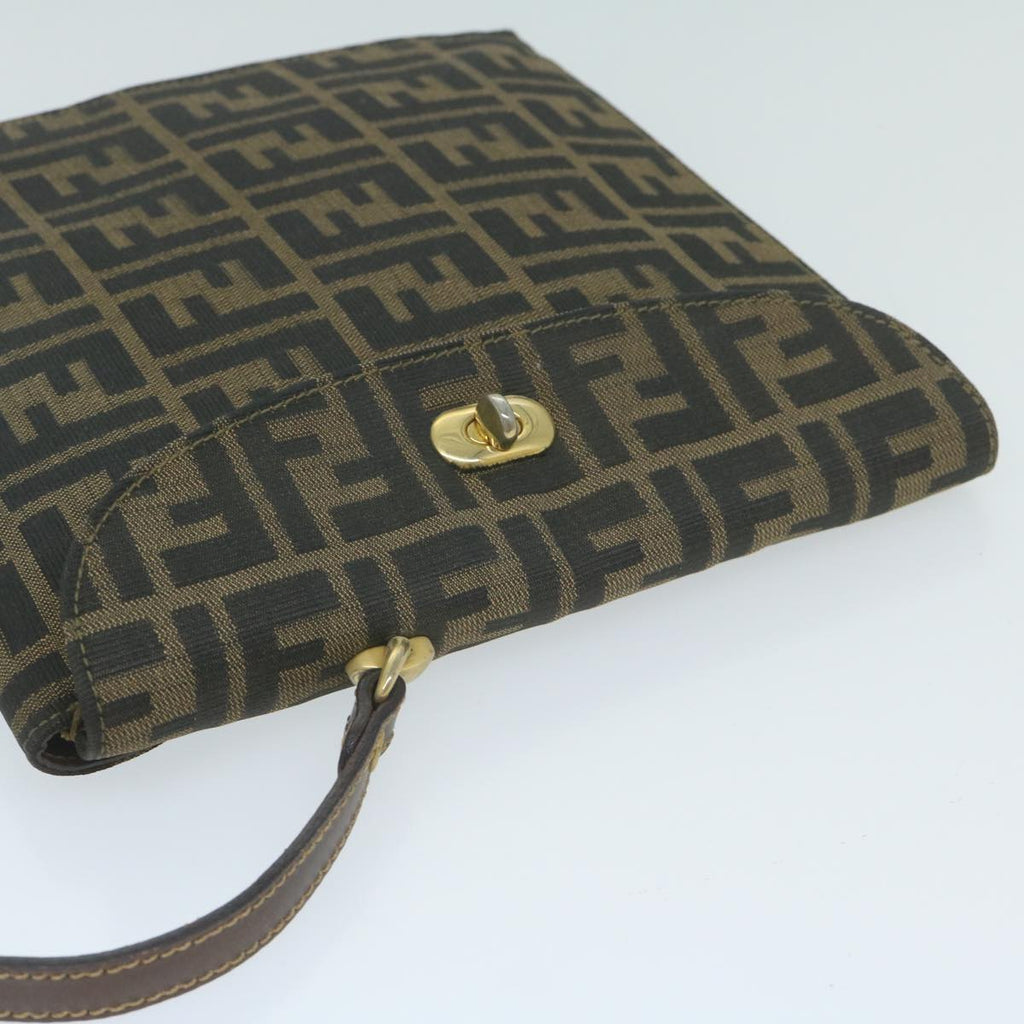 FENDI Zucca Canvas Hand Bag Black Brown64269