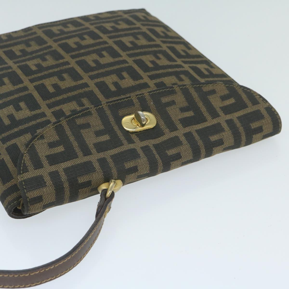 FENDI Zucca Canvas Hand Bag Black Brown64269