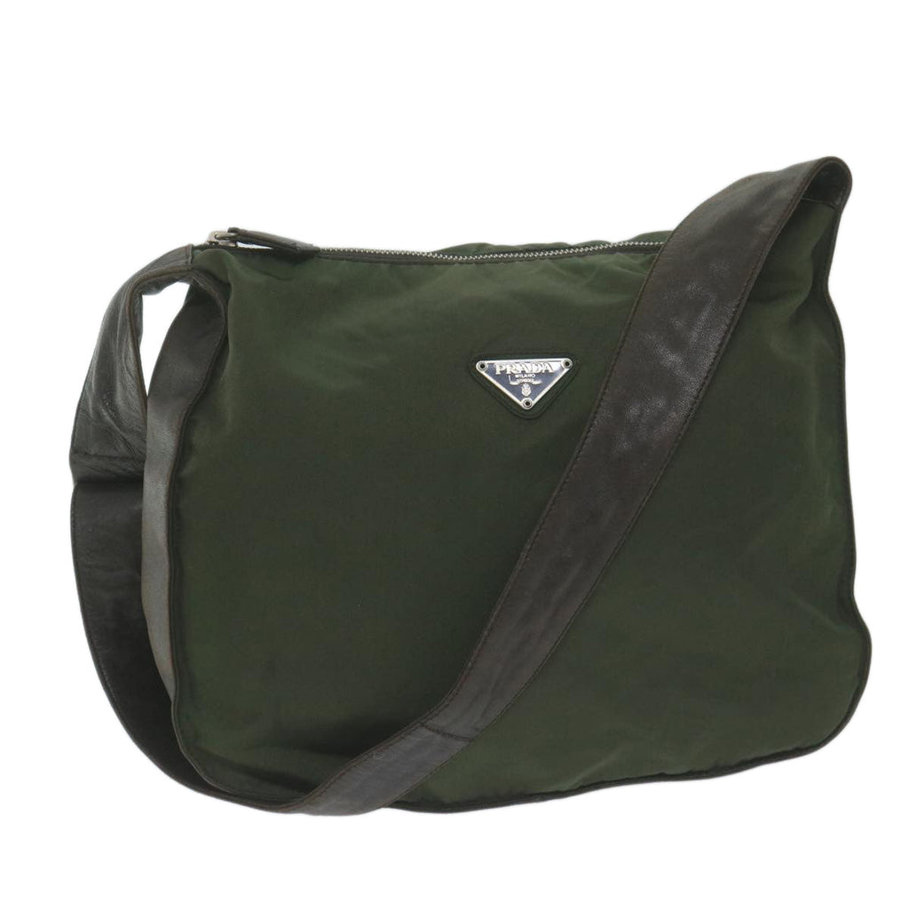 PRADA Shoulder Bag Nylon Khaki  64273