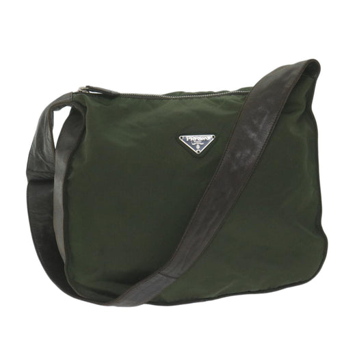 PRADA Shoulder Bag Nylon Khaki  64273