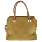 CELINE Hand Bag Nylon Khaki Auth 64274