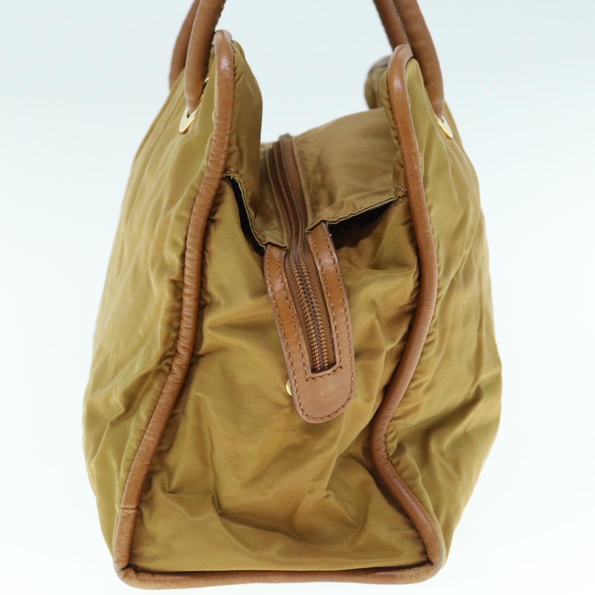 CELINE Hand Bag Nylon Khaki Auth 64274