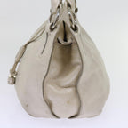 CELINE Tote Bag Leather Beige Auth 64278
