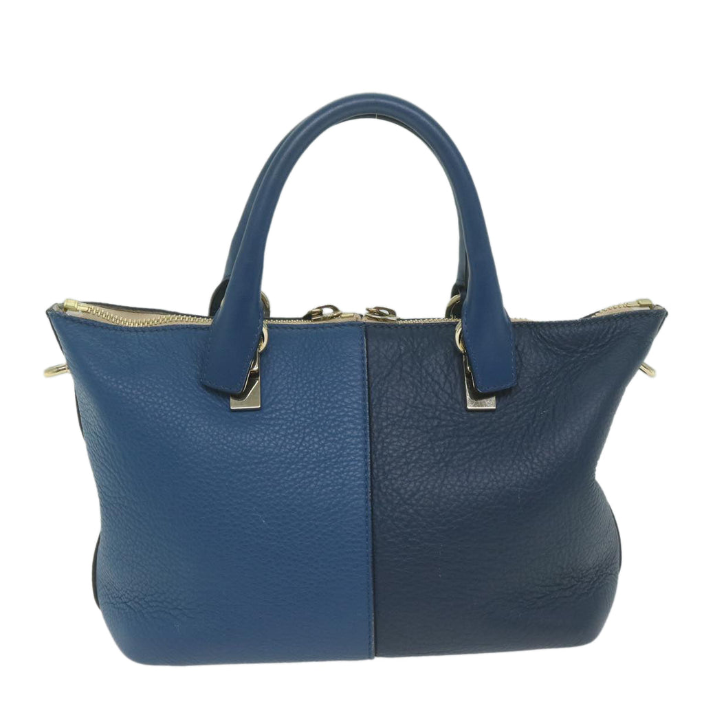 Chloe Bailey Hand Bag Leather 2way Blue 01155765 9 64347