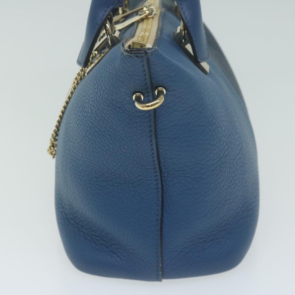 Chloe Bailey Hand Bag Leather 2way Blue 01155765 9 64347