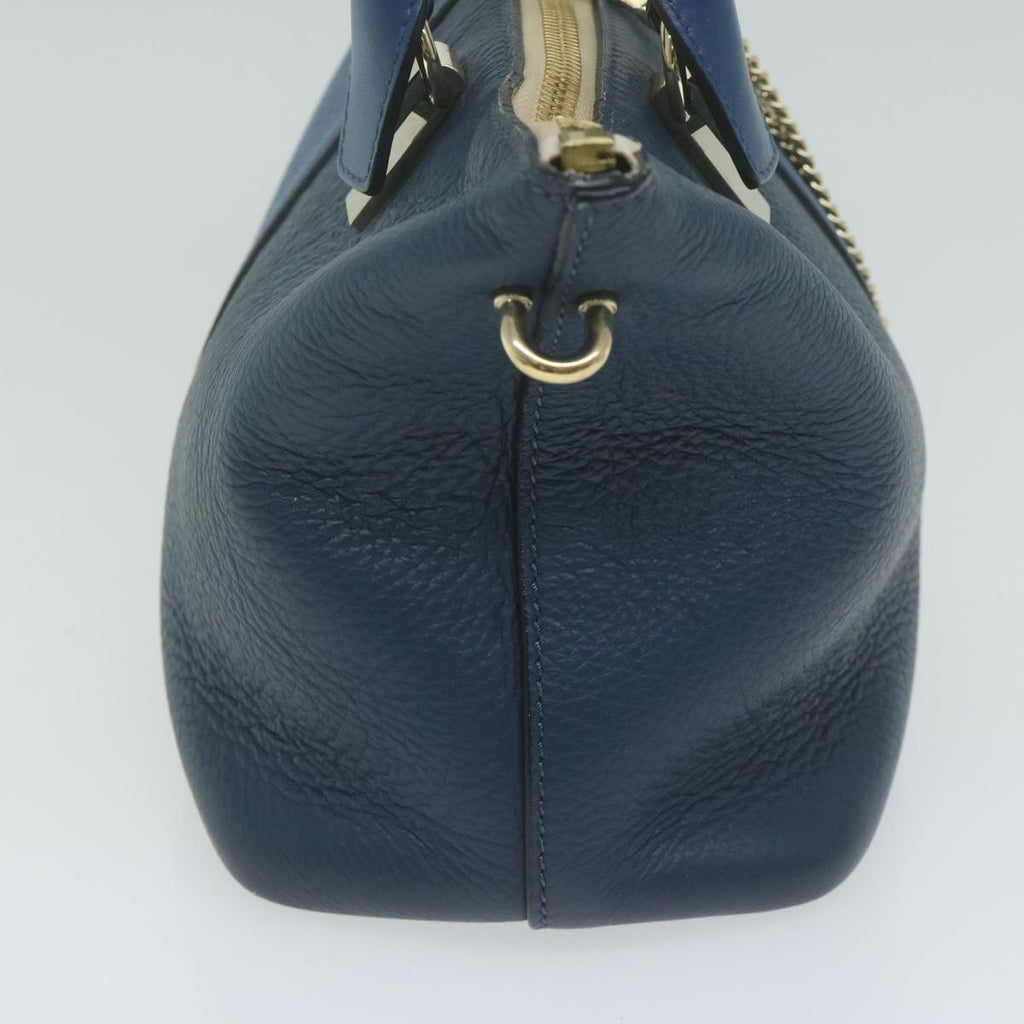 Chloe Bailey Hand Bag Leather 2way Blue 01155765 9 64347