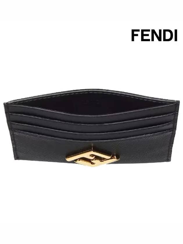 Fendi Logo Diamond Card Wallet Black