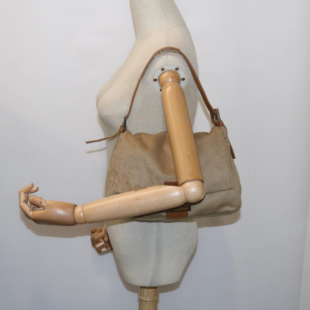 FENDI Mamma Baguette Shoulder Bag Wool Beige64454