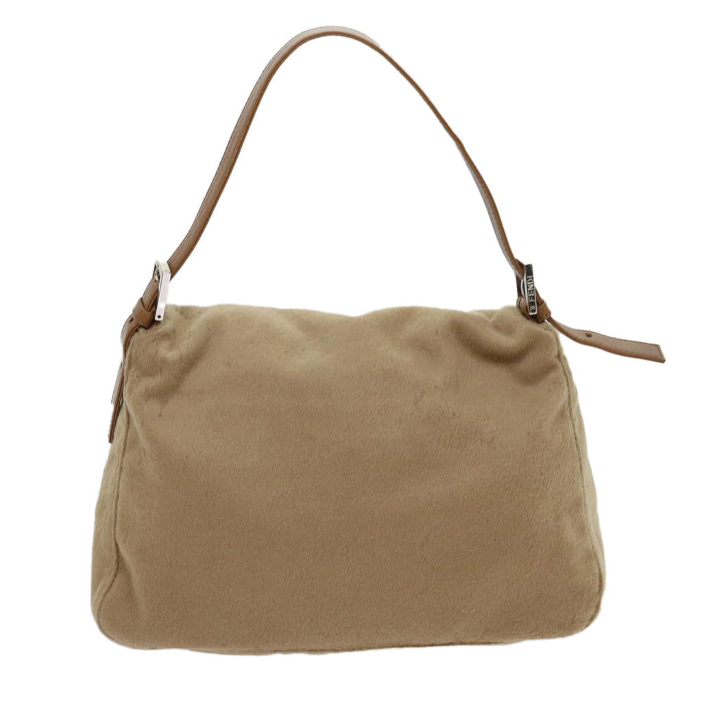 FENDI Mamma Baguette Shoulder Bag Wool Beige64454