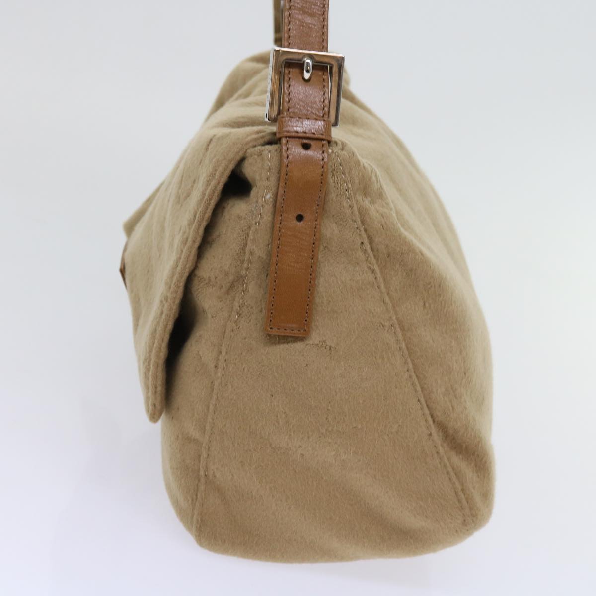 FENDI Mamma Baguette Shoulder Bag Wool Beige64454