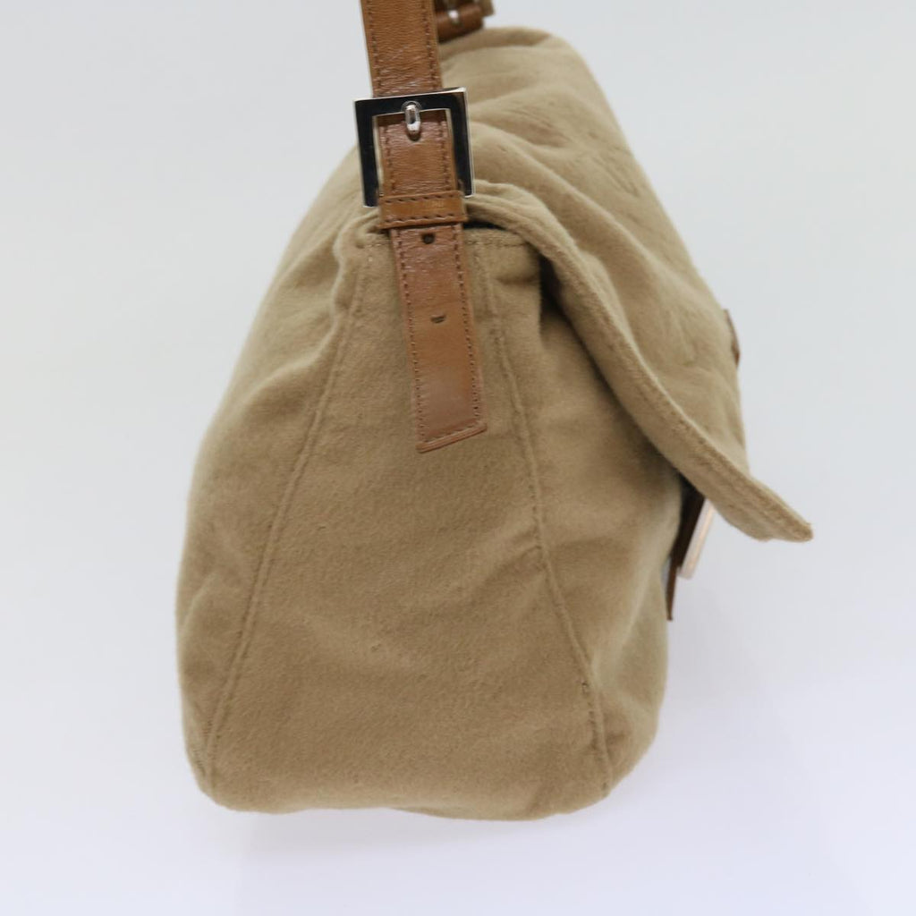 FENDI Mamma Baguette Shoulder Bag Wool Beige64454