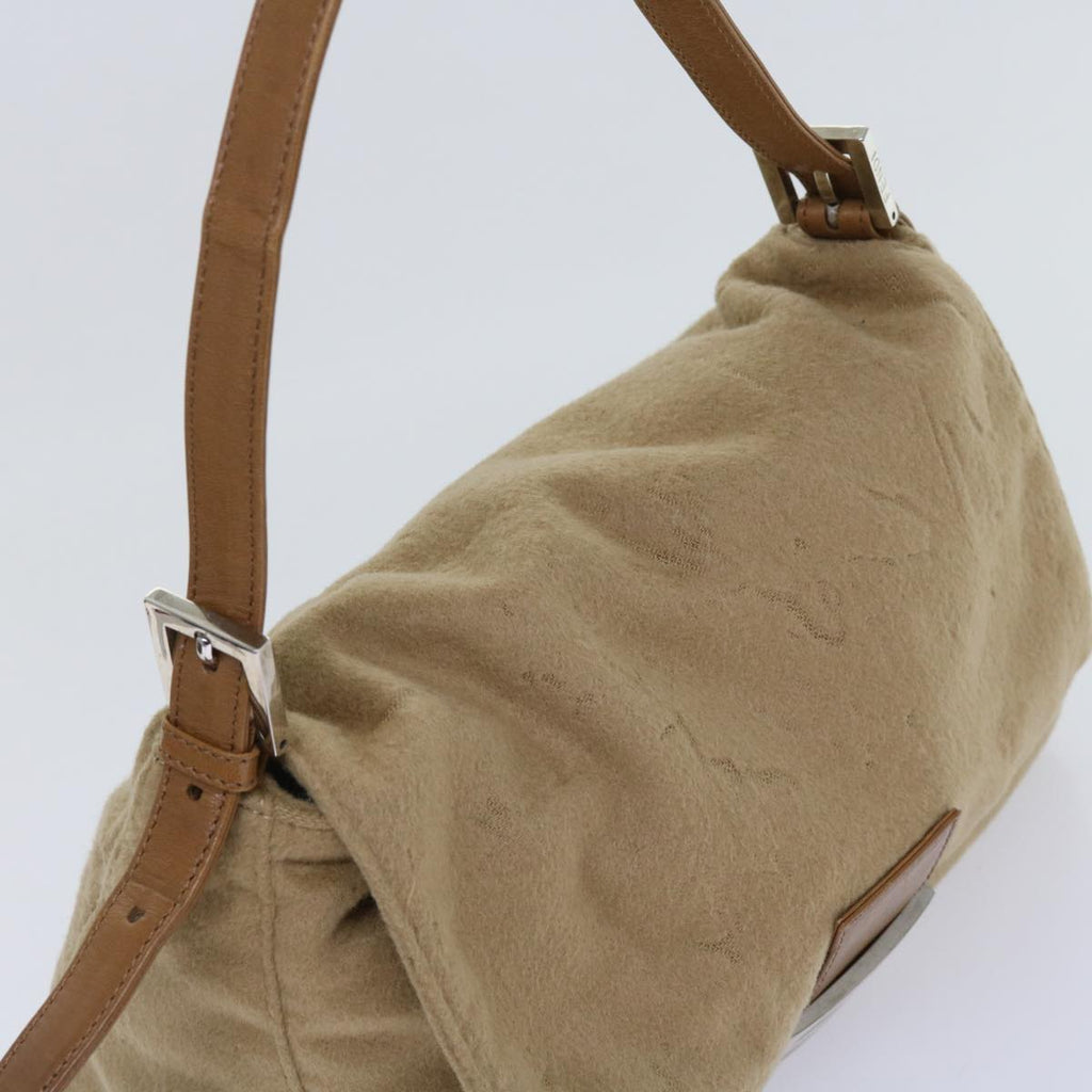 FENDI Mamma Baguette Shoulder Bag Wool Beige64454