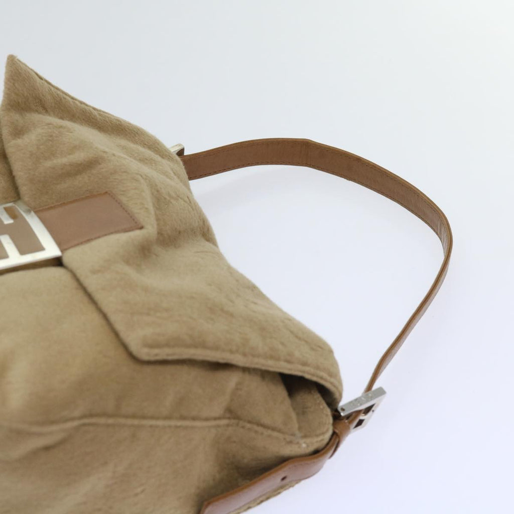 FENDI Mamma Baguette Shoulder Bag Wool Beige64454
