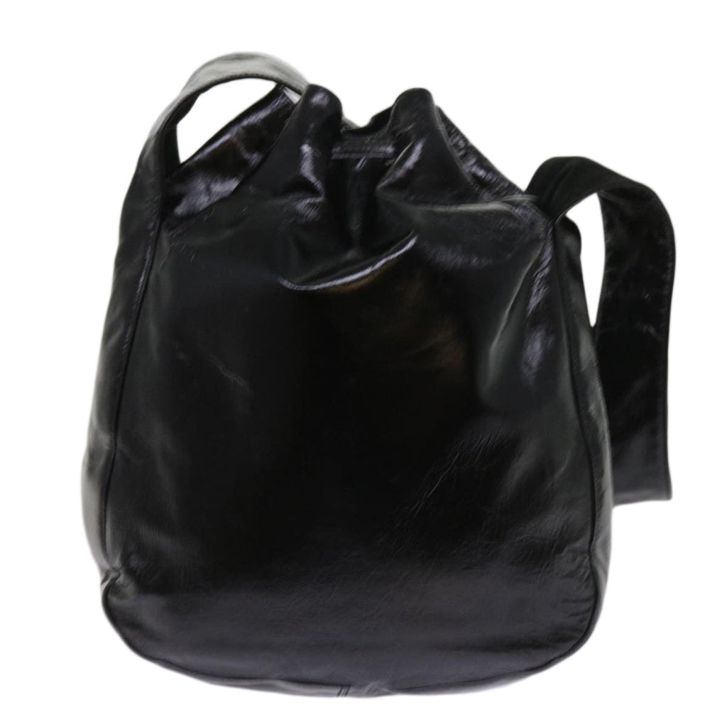PRADA Shoulder Bag Enamel Black  64474