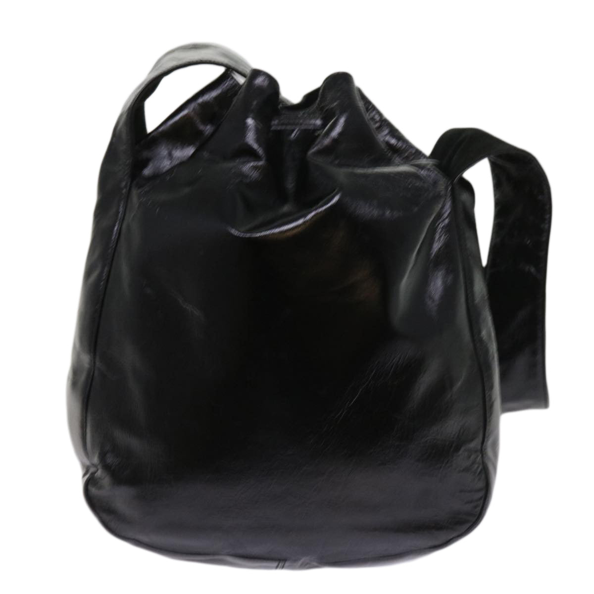 PRADA Shoulder Bag Enamel Black  64474